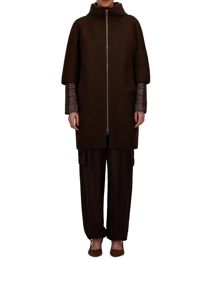 ULTRALIGHT COAT IN ECOWOOL AND NYLON
