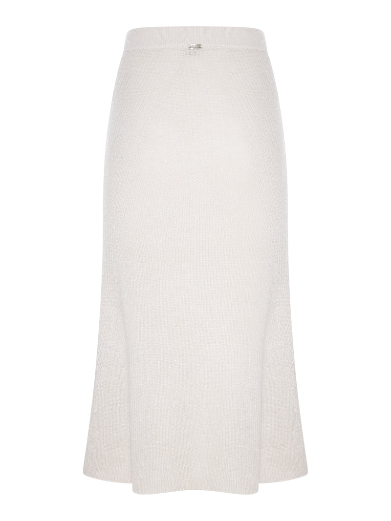 KNIT MIDI SKIRT WITH LUREX YARN