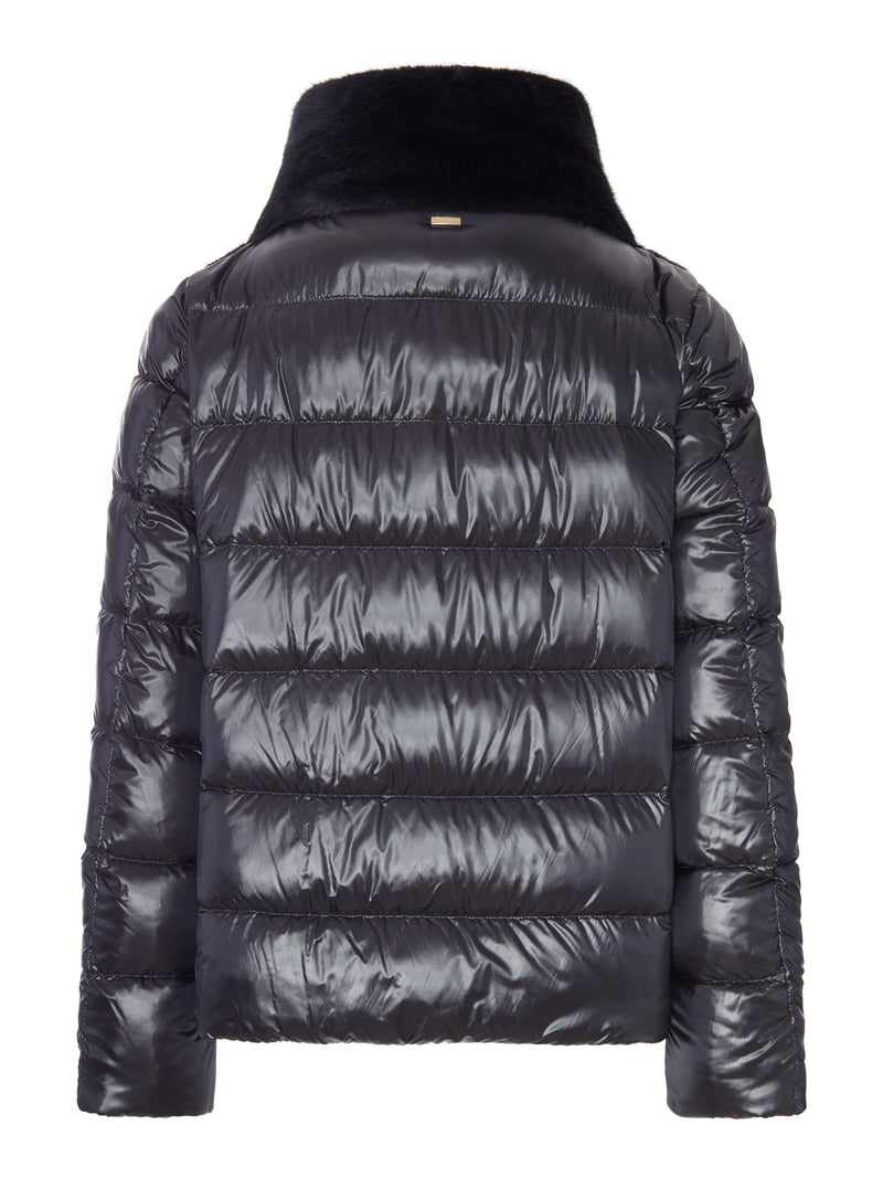 PUFFER JACKET WITH FAUX FUR PANEL
