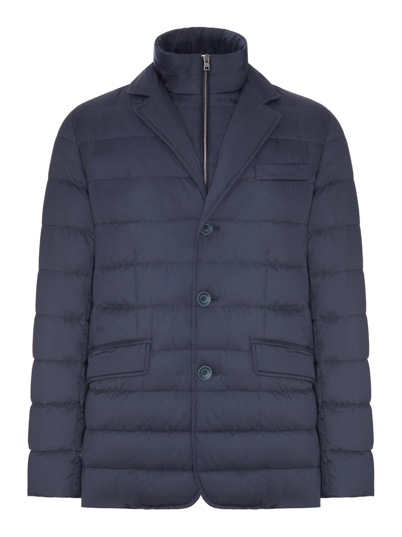 PADDED BLAZER-STYLE DOWN JACKET WITH AN INNER BIB