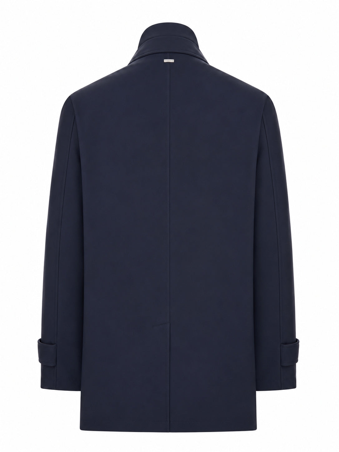WATERPROOF TECHNICAL FABRIC COAT WITH BUTTONS AND A HIGH COLLAR