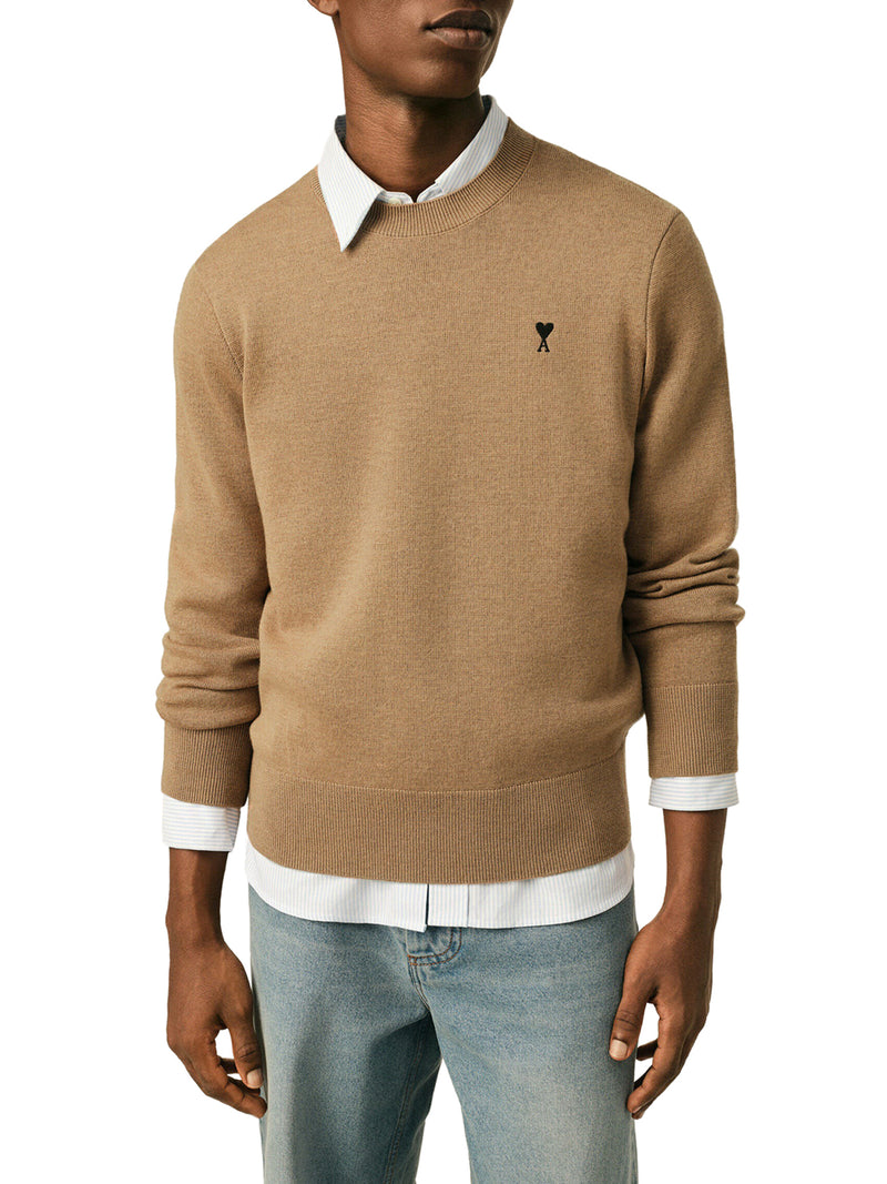 CREWNECK SWEATER AMI DE COEUR IN MERINO WOOL