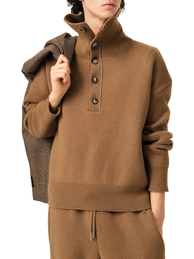 WOOL SWEATER WITH POLO COLLAR