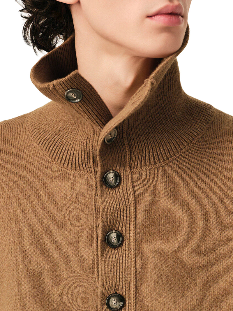 WOOL SWEATER WITH POLO COLLAR