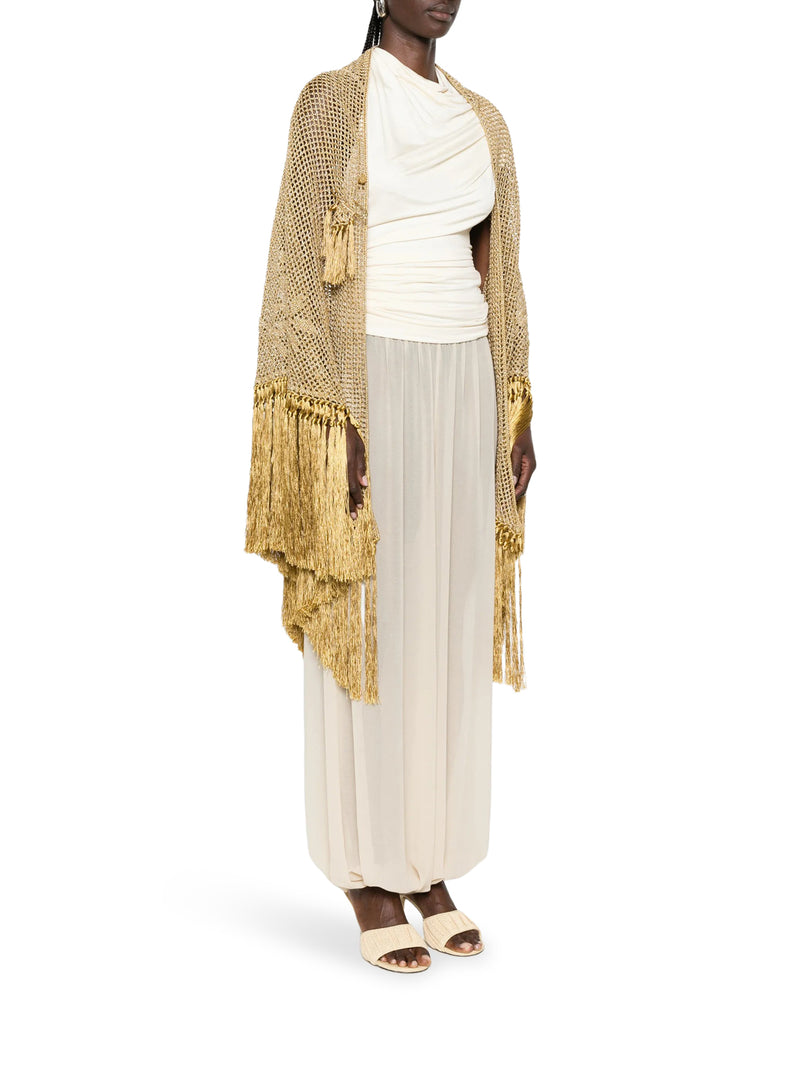 CUPRO AND SILK ROSA CAPE SHAWL