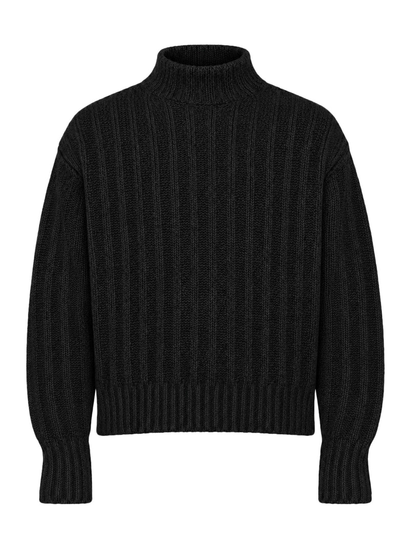 KNITTED HIGH-NECK SWEATER