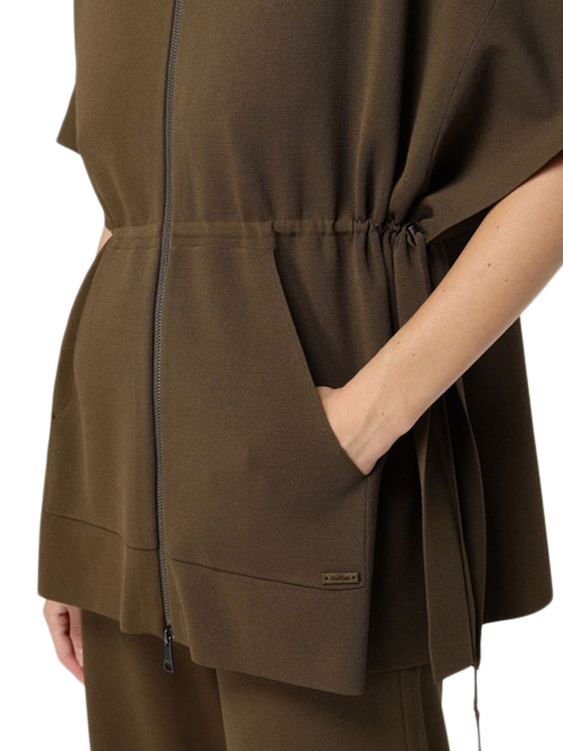 WIDE VISCOSE CREPE CARDIGAN