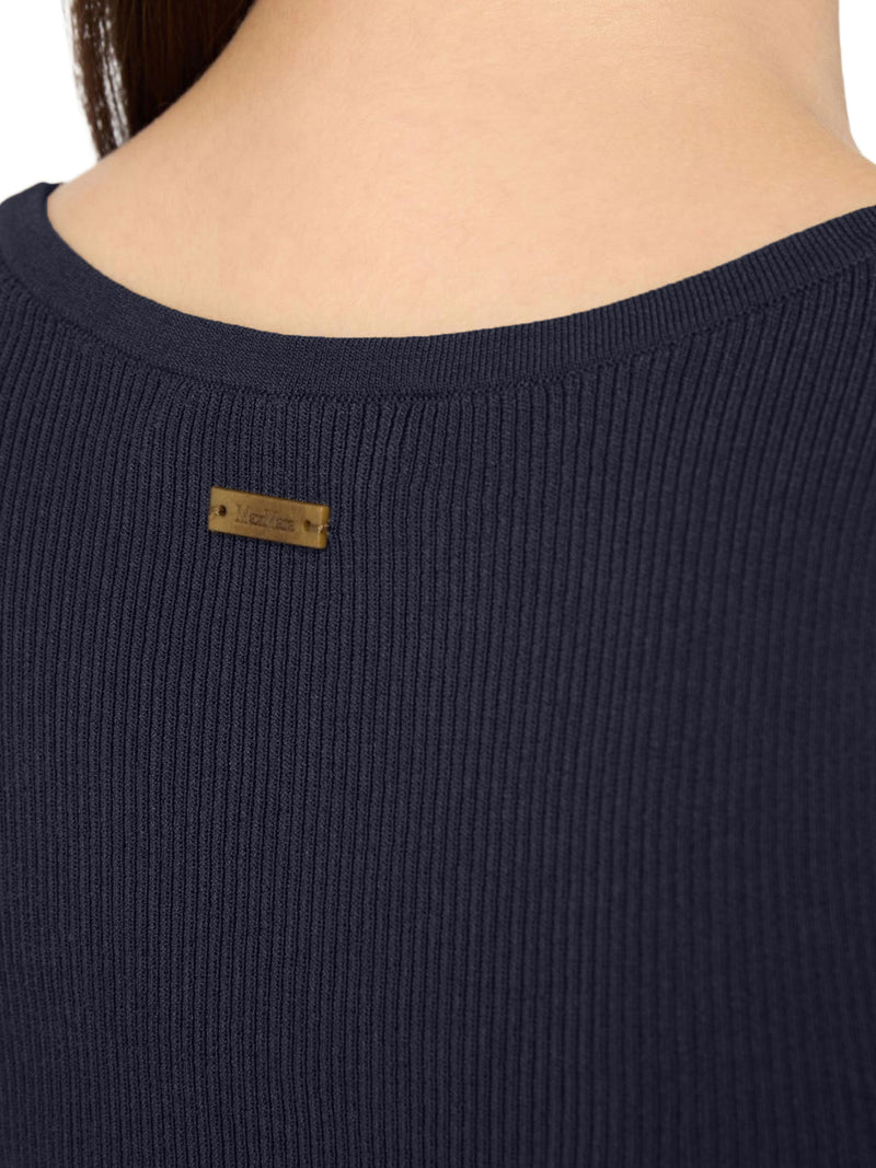 FITTED RIBBED TOP IN VISCOSE CREPE