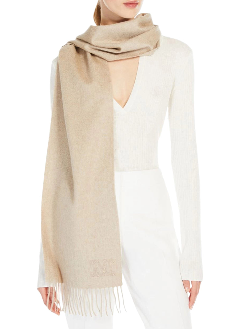 CASHMERE STOLE WITH MONOGRAM EMBROIDERY