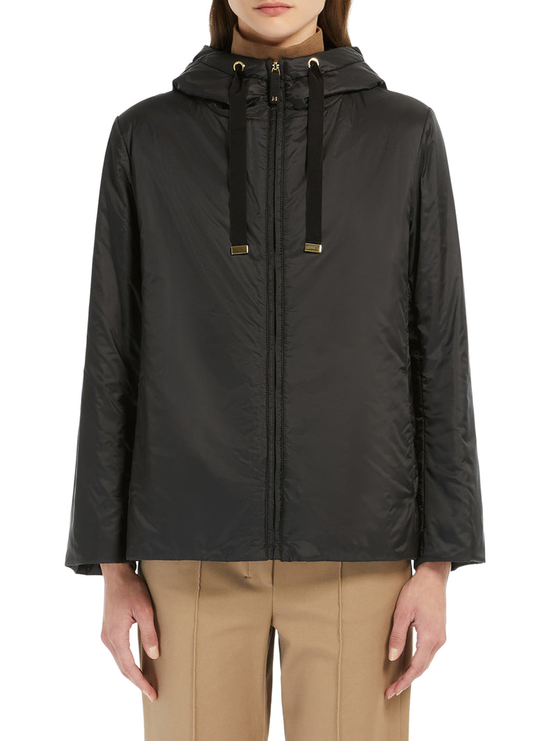 PADDED JACKET WITH HOOD IN WATERPROOF CANVAS