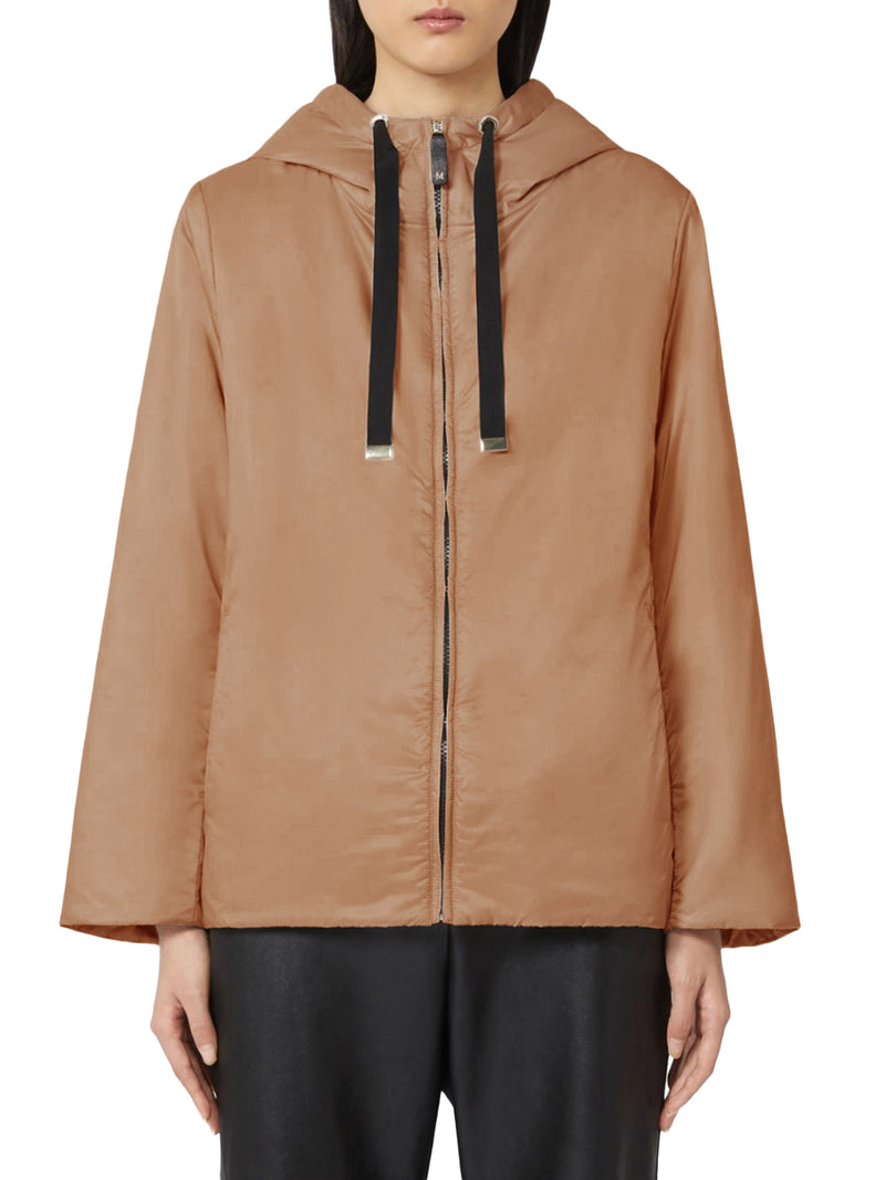 PADDED JACKET WITH HOOD IN WATERPROOF CANVAS