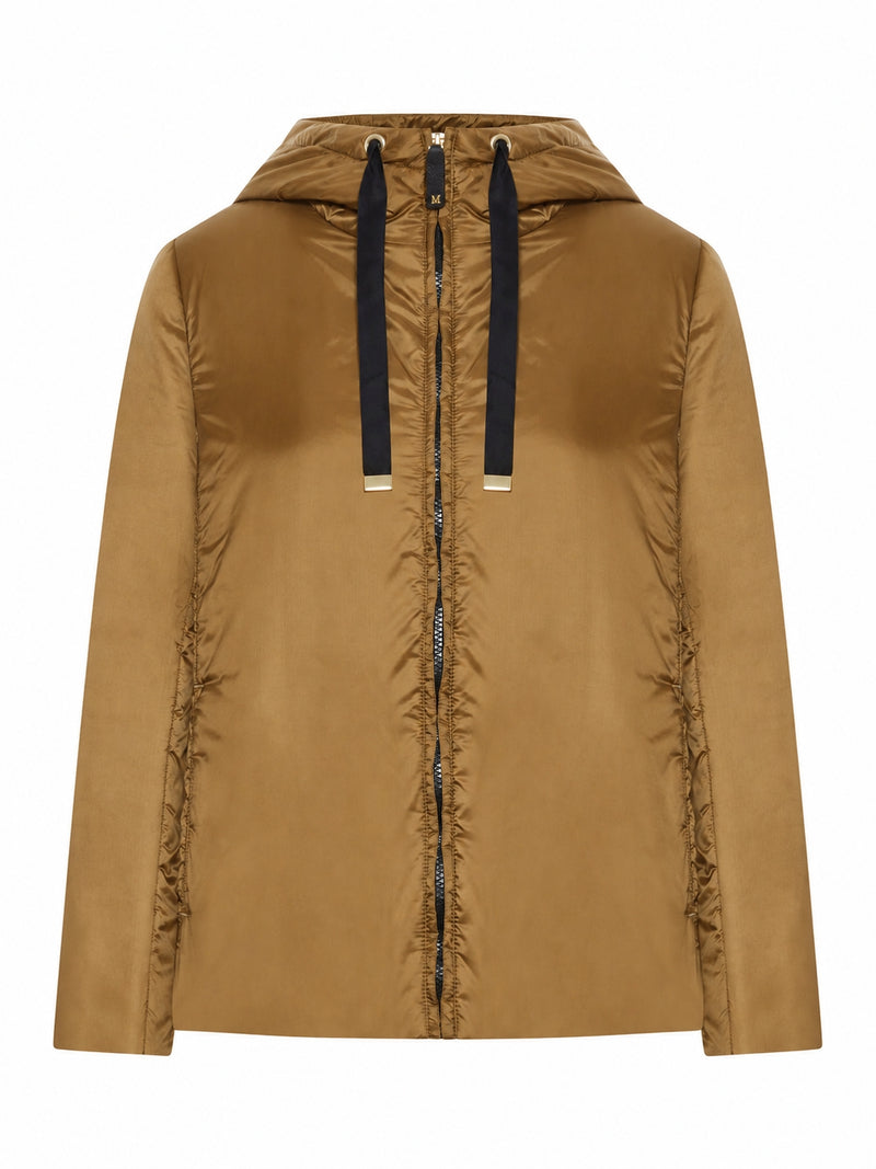 PADDED JACKET WITH HOOD IN WATERPROOF CANVAS
