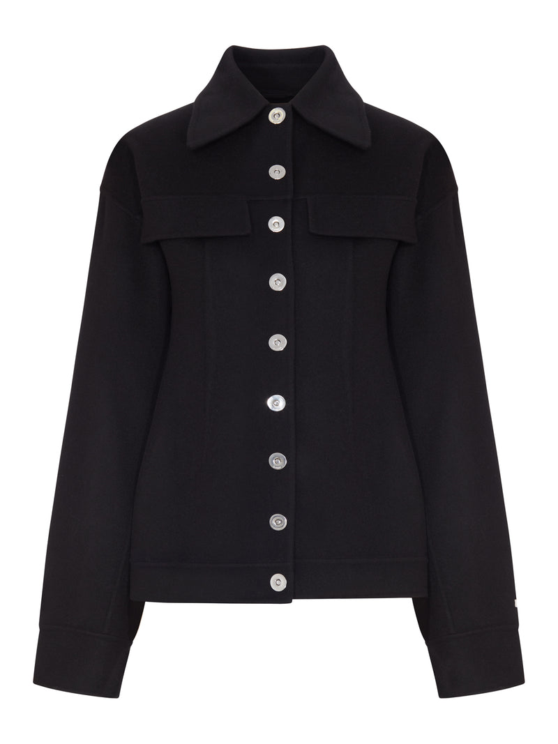 SHAPED OVERSHIRT IN PURE WOOL