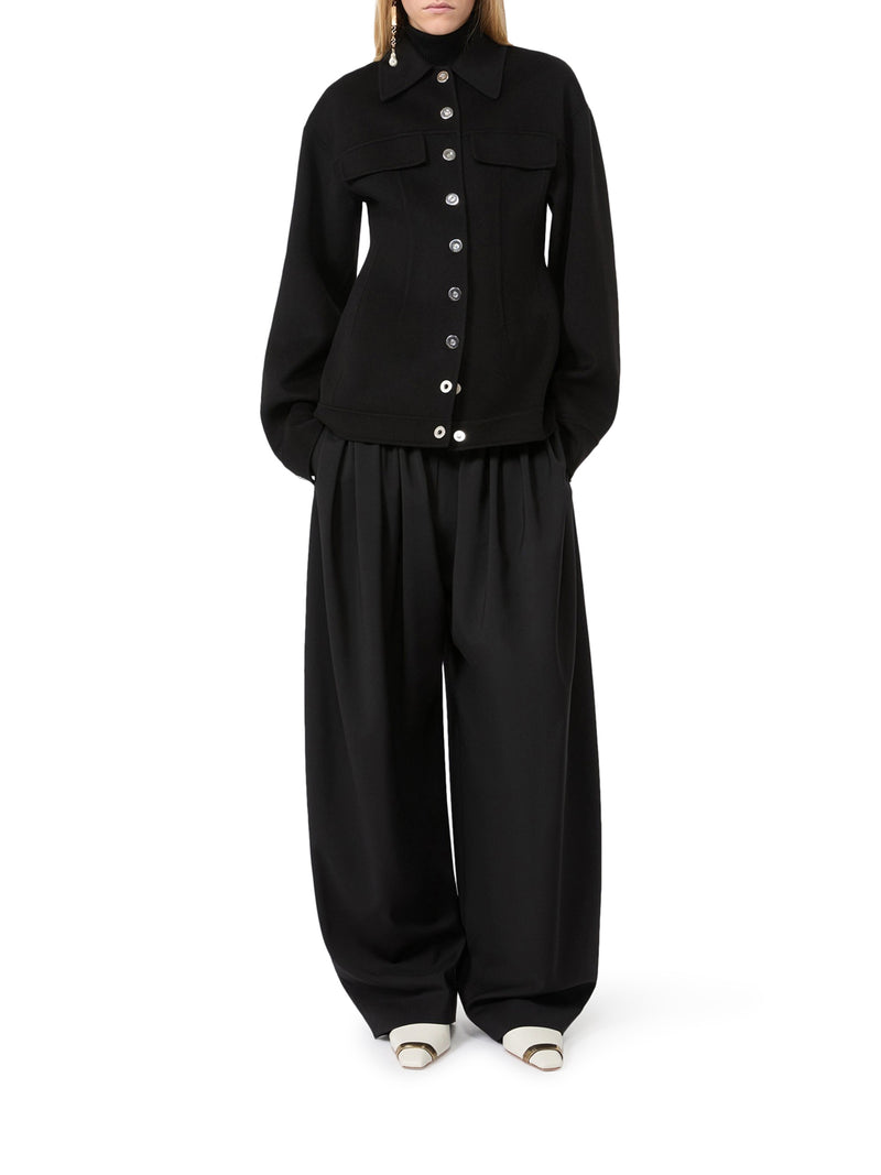 SHAPED OVERSHIRT IN PURE WOOL