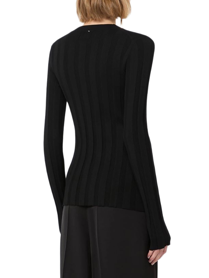 SLIM RIBBED VISCOSE CARDIGAN