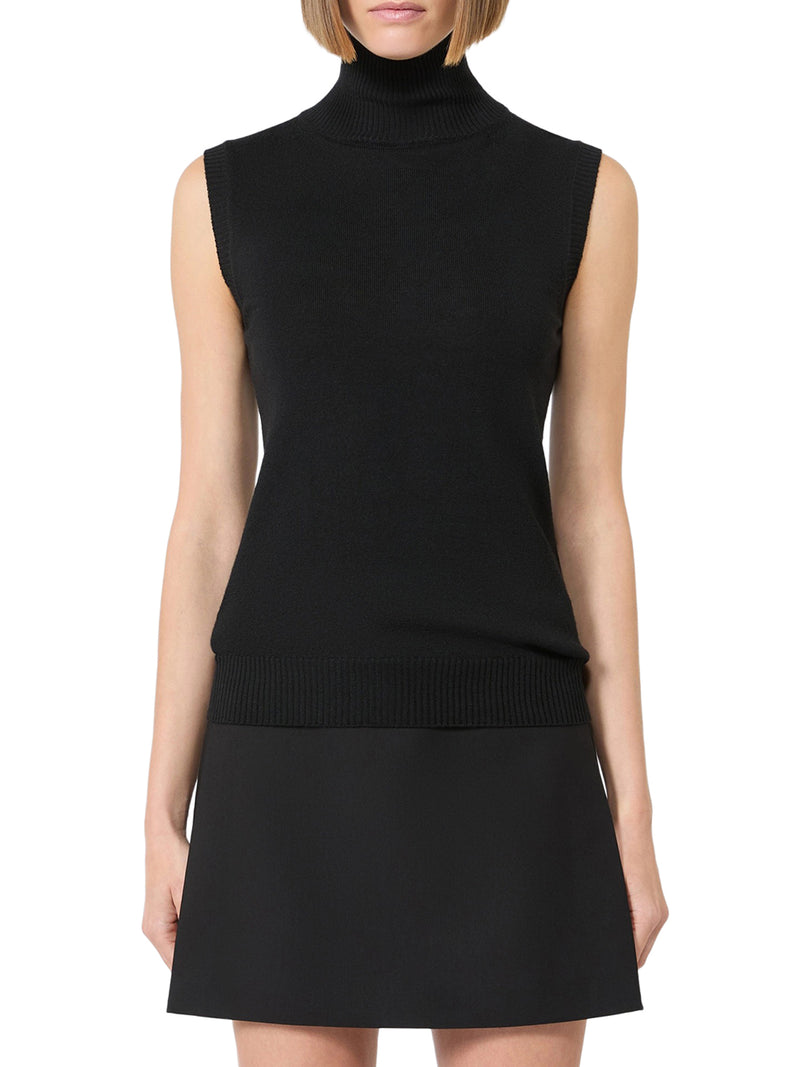 SLEEVELESS TOP IN PURE WOOL