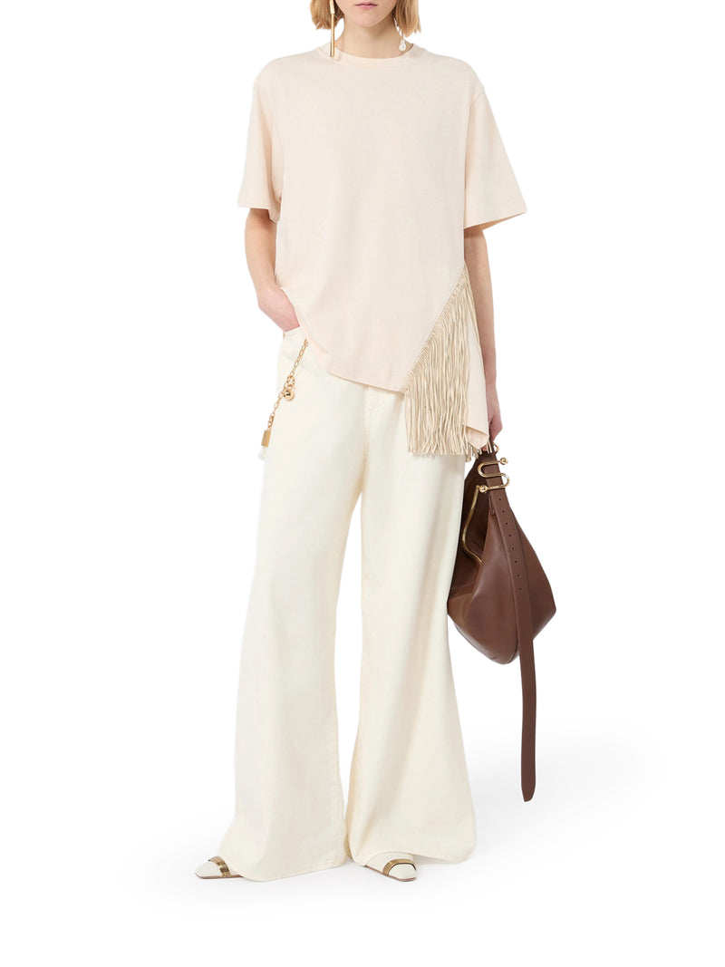 COTTON T-SHIRT WITH FRINGES
