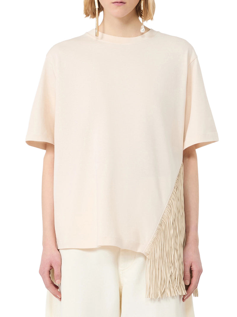COTTON T-SHIRT WITH FRINGES