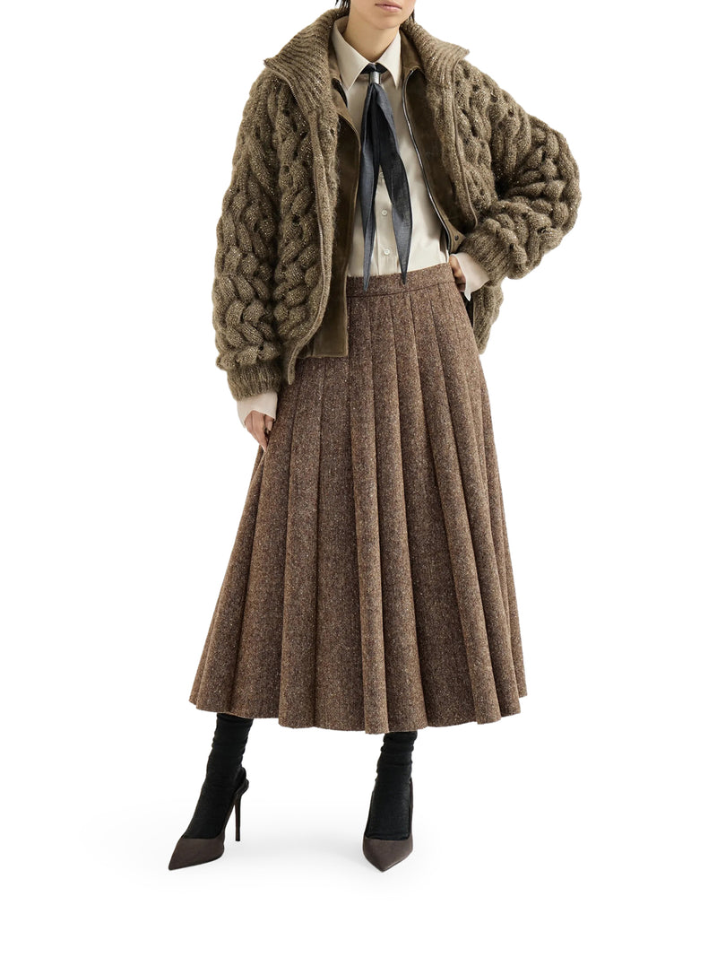 CARDIGAN DAZZLING ZIGZAG CABLES IN MOHAIR E LANA