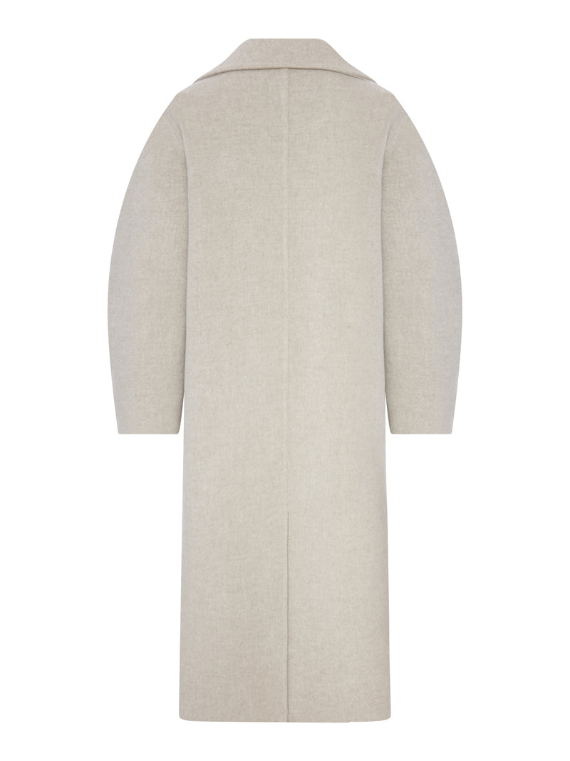 LONG DOUBLE-BREASTED WOOL AND CASHMERE COAT