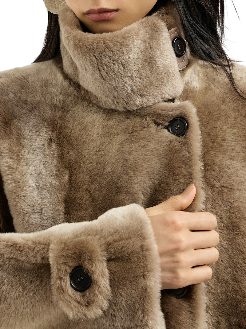 SHEARLING COAT WITH BELT AND FURNITURE