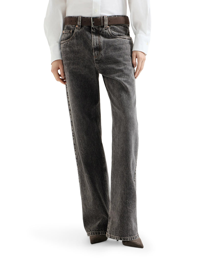 AUTHENTIC DENIM CONTEMPORARY LOOSE PANTS WITH JEWELRY PATTERN