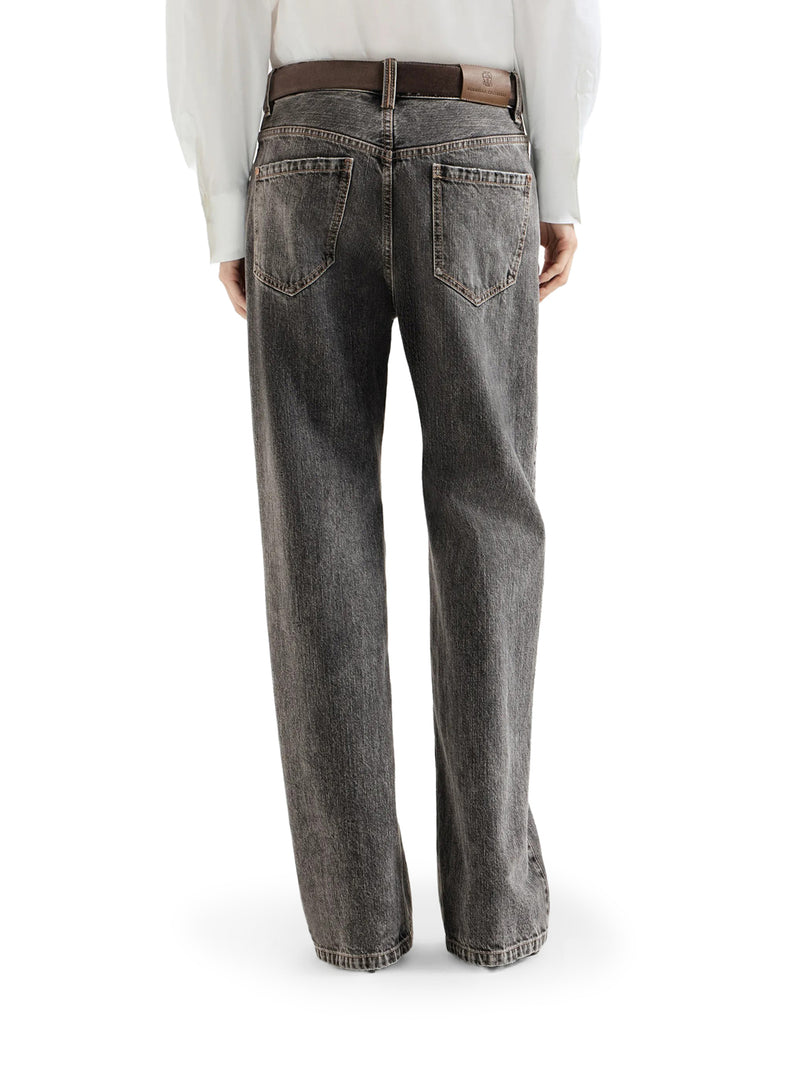 AUTHENTIC DENIM CONTEMPORARY LOOSE PANTS WITH JEWELRY PATTERN