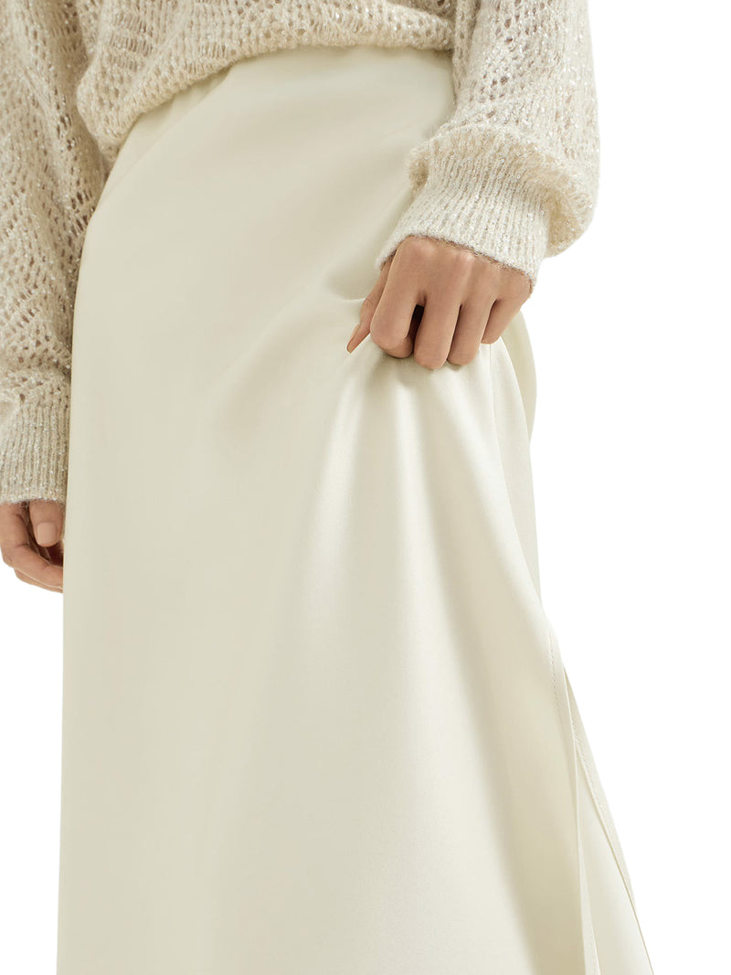 PENCIL FLUID SKIRT IN CADY SATIN