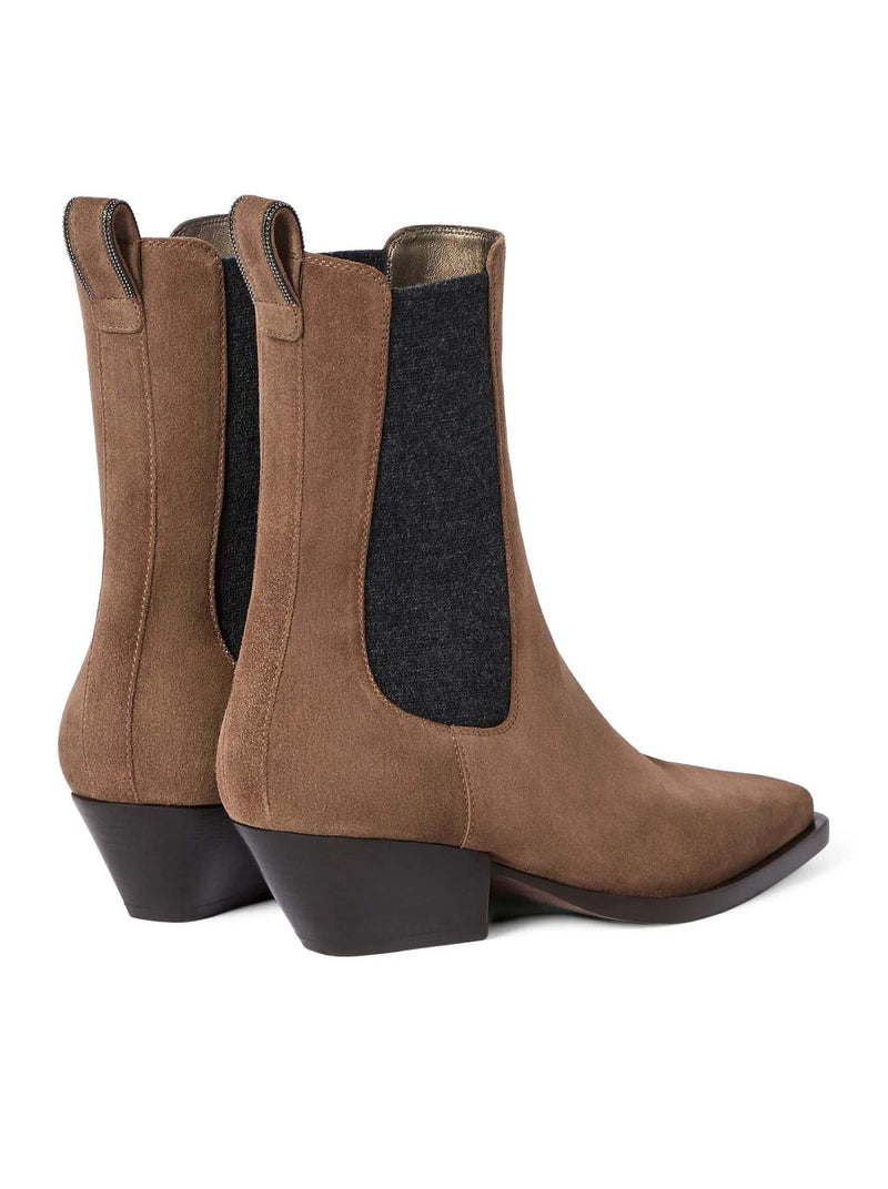 CHELSEA BOOT IN SUEDE WITH PRECIOUS LOOP DETAIL