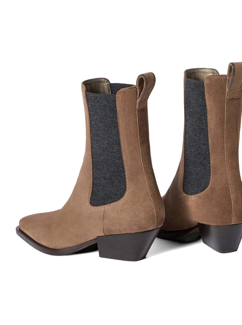 CHELSEA BOOT IN SUEDE WITH PRECIOUS LOOP DETAIL