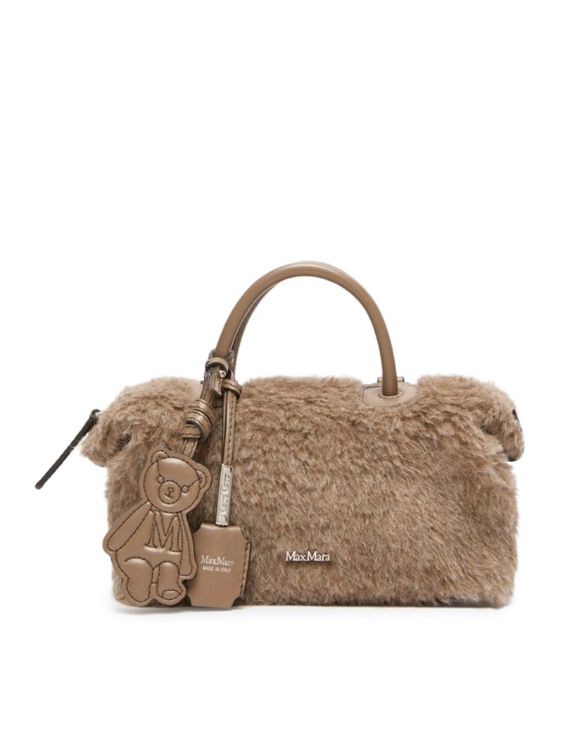 SMALL BOWLING BAG IN ALPACA AND CASHMERE TEDDY FABRIC