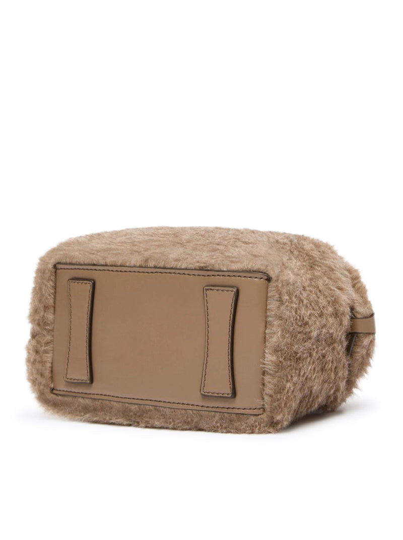 SMALL BOWLING BAG IN ALPACA AND CASHMERE TEDDY FABRIC