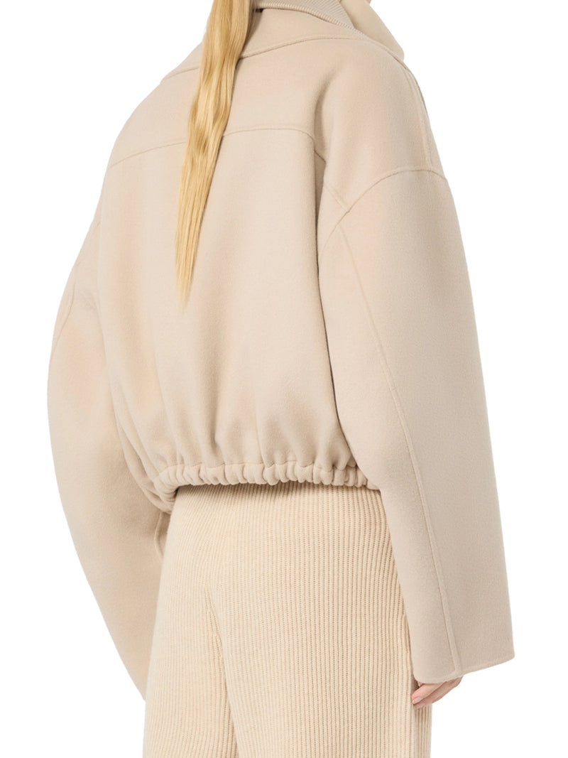 PURE WOOL BOMBER JACKET WITH REMOVABLE FRONT INSERT