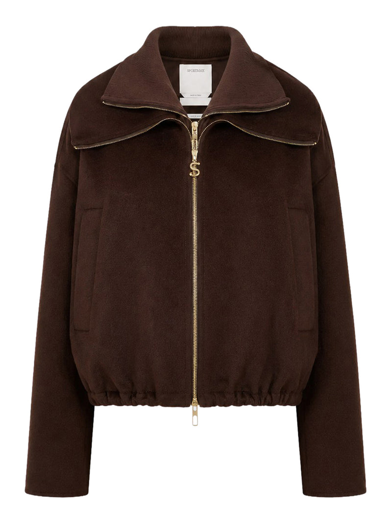PURE WOOL BOMBER JACKET WITH REMOVABLE FRONT INSERT
