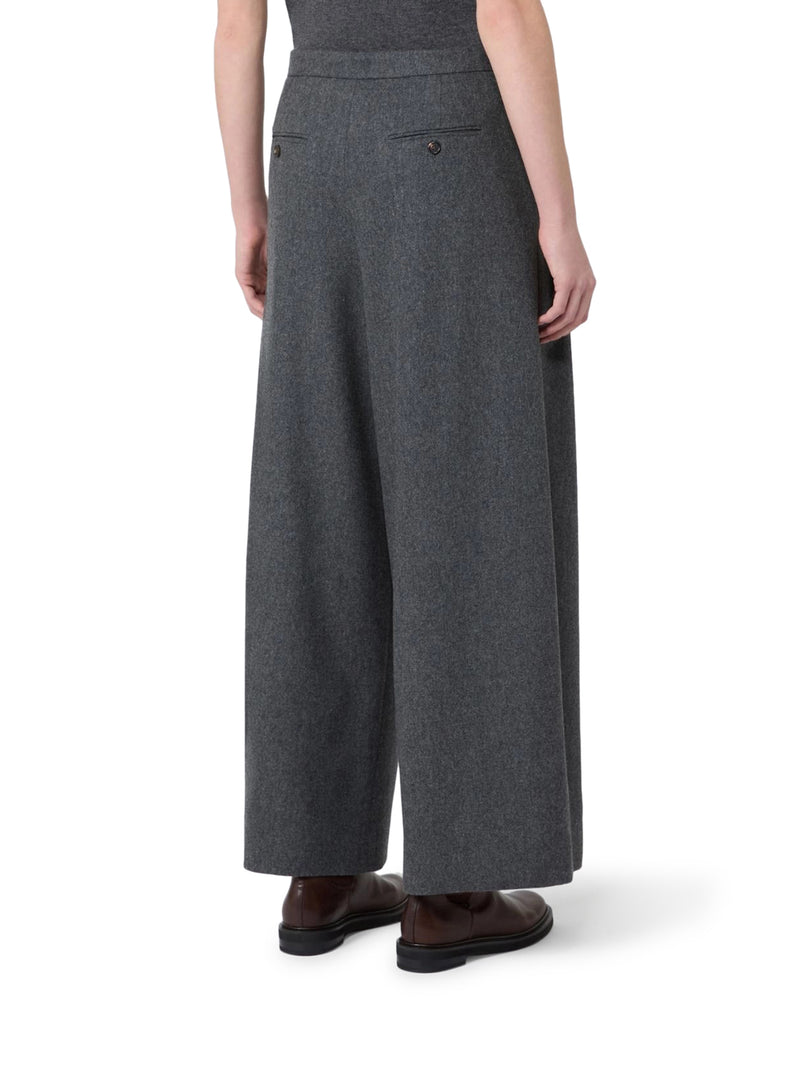 FLARED WOOL FLANNEL TROUSERS