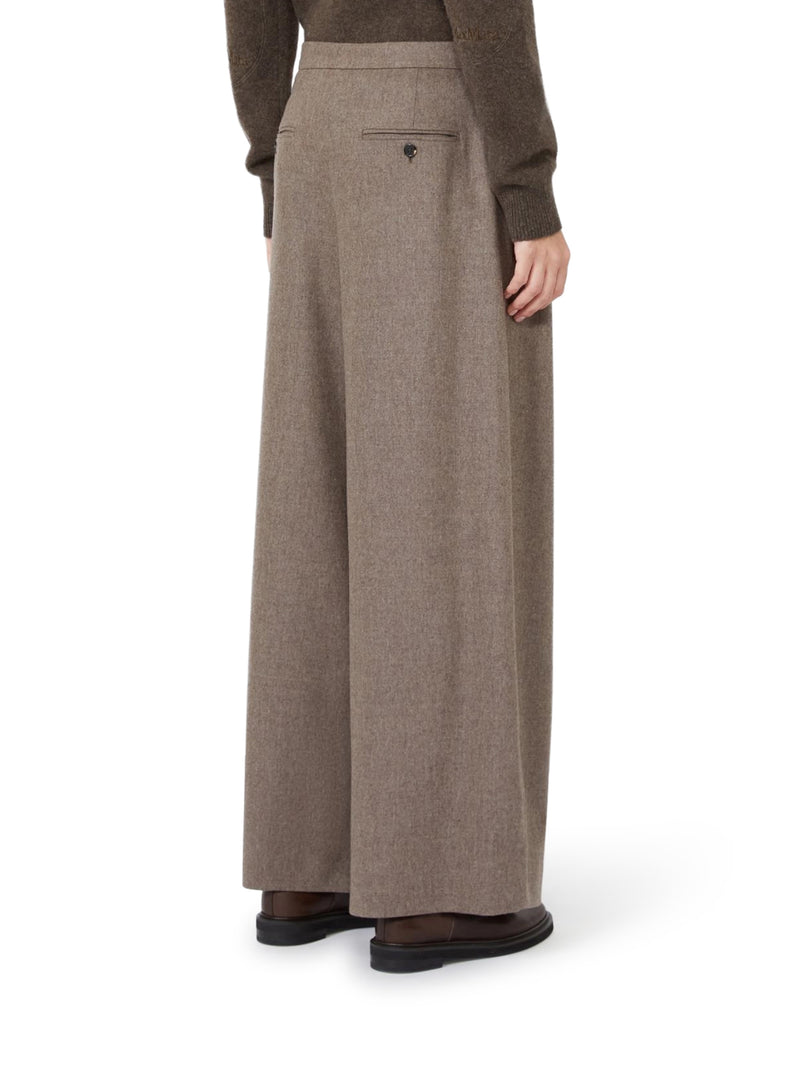 FLARED WOOL FLANNEL TROUSERS