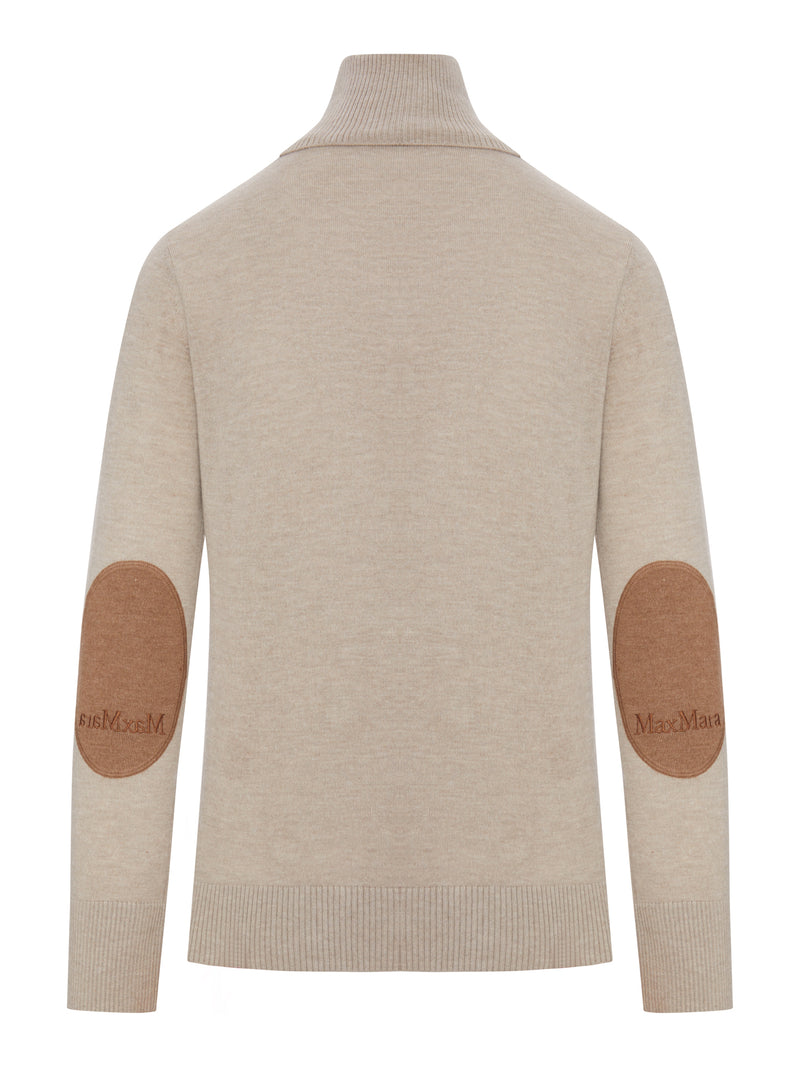 KNIT TURTLENECK SWEATER WITH PATCHES ON THE ELBOWS