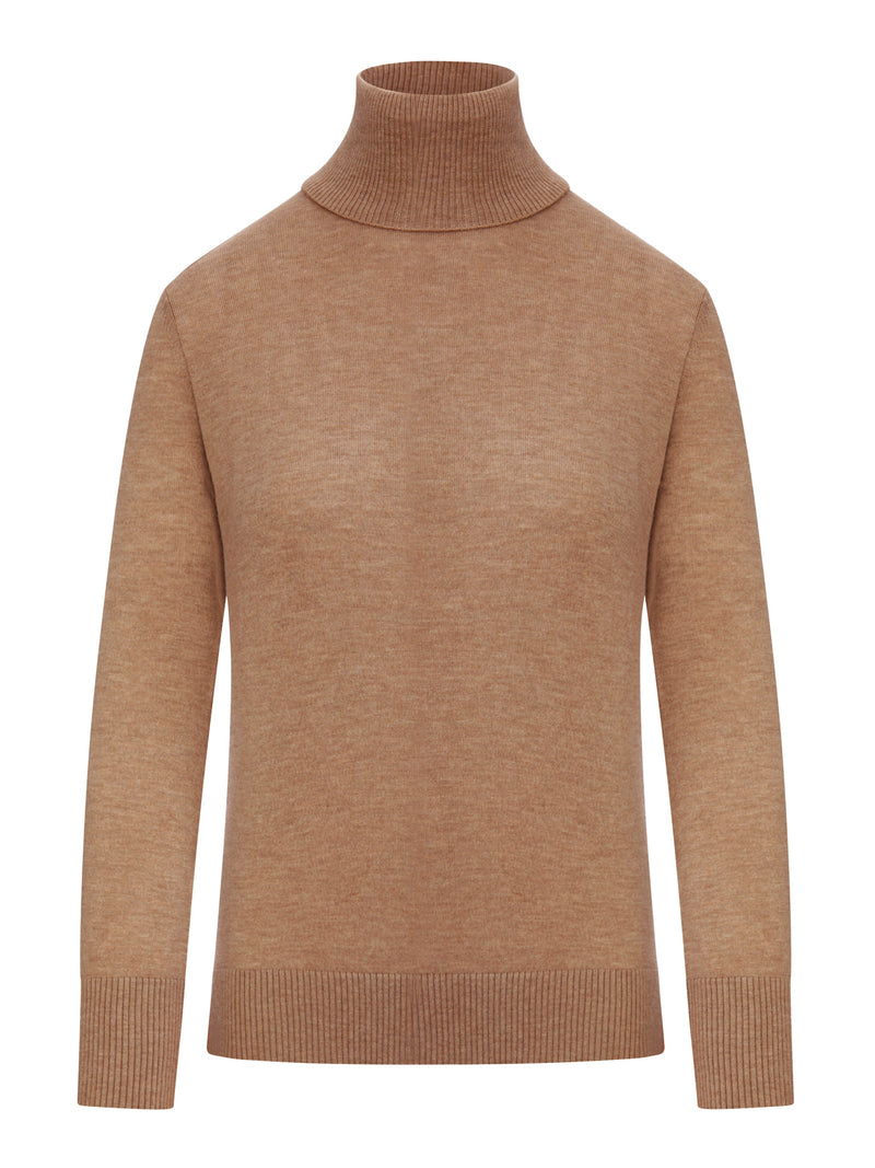 KNIT TURTLENECK SWEATER WITH PATCHES ON THE ELBOWS