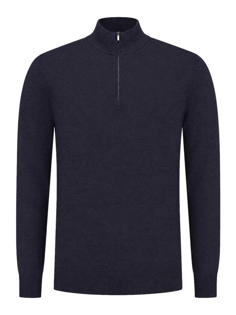 WOOL HIGH-NECK SWEATER WITH ZIP