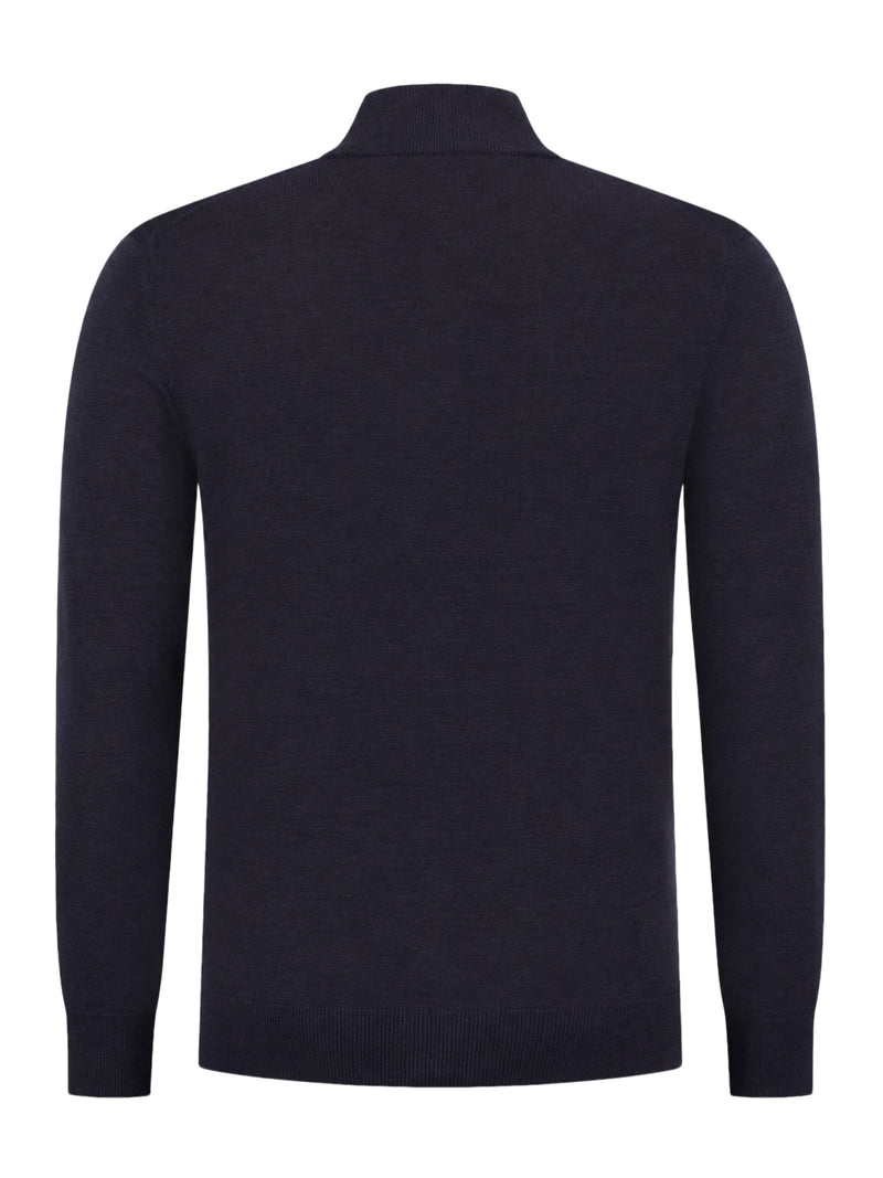 WOOL HIGH-NECK SWEATER WITH ZIP