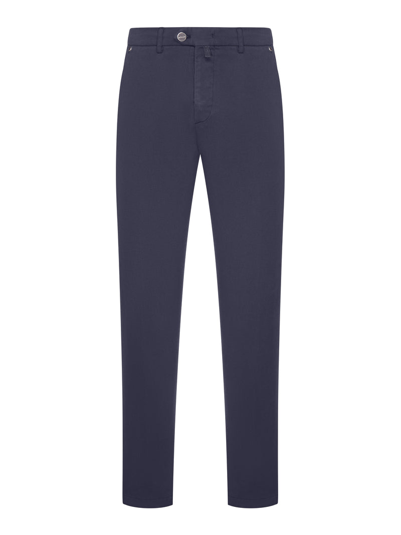 SLIM-FIT COTTON TROUSERS