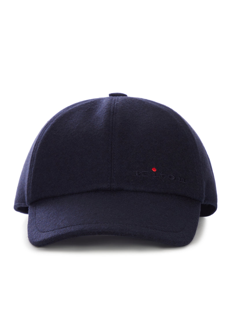 CASHMERE BASEBALL CAP WITH EMBROIDERED LOGO