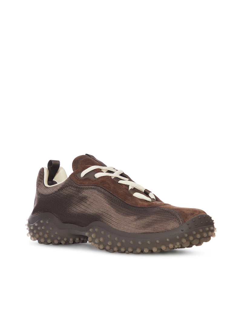 NYLON TECH AND SUEDE SNEAKERS