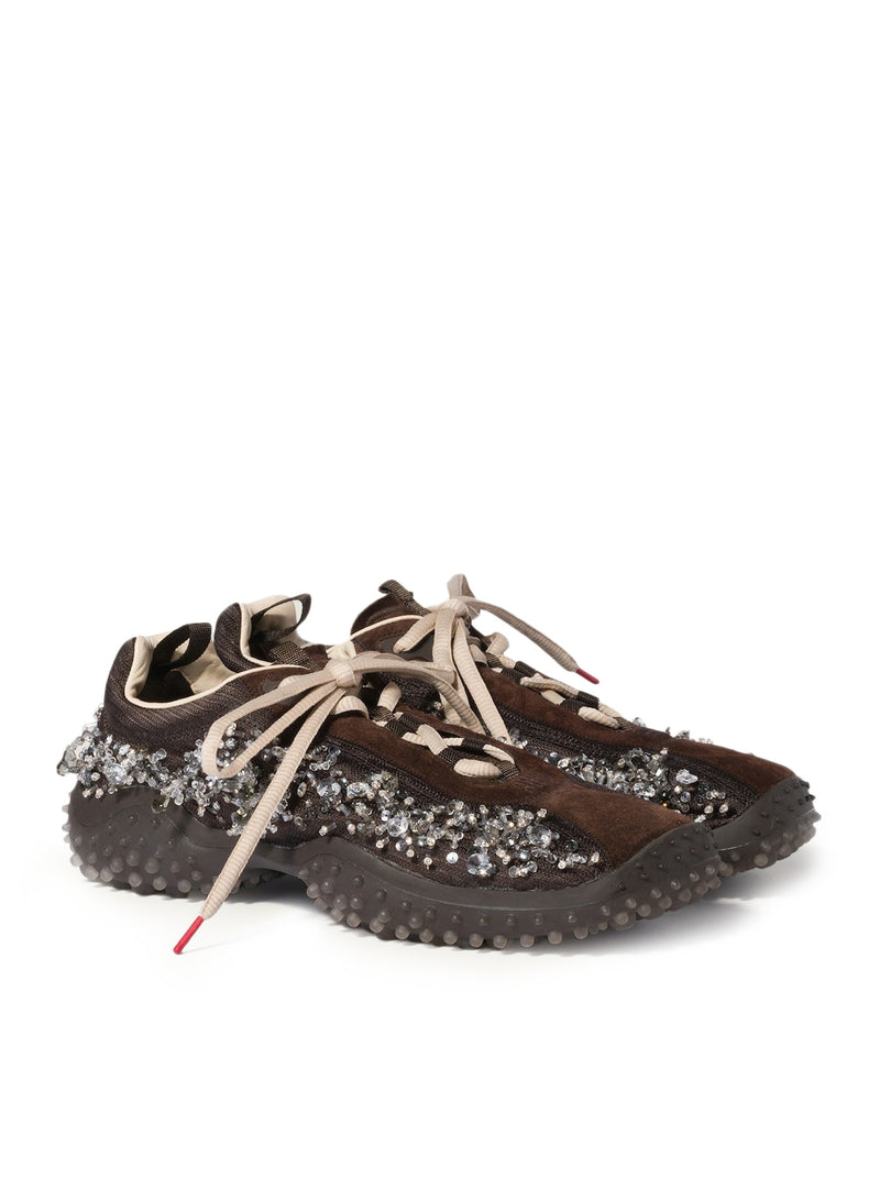 BUBBLE SNEAKERS IN TECHNICAL FABRIC AND SUEDE WITH EMBROIDERY