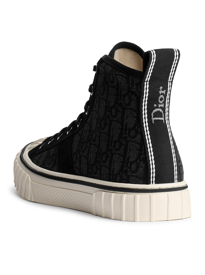 HOOPER HIGH SNEAKER IN BLACK OBLIQUE JACQUARD