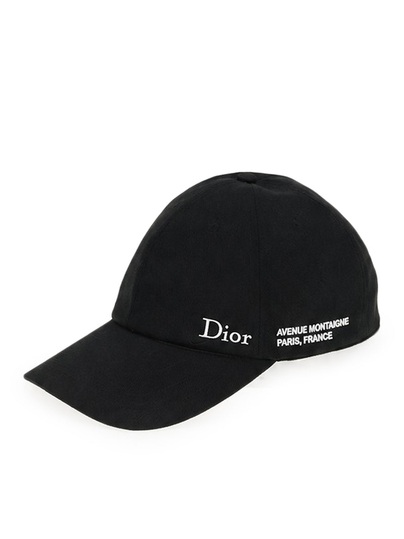DIOR MONTAIGNE HAT IN BLACK TECHNICAL FABRIC