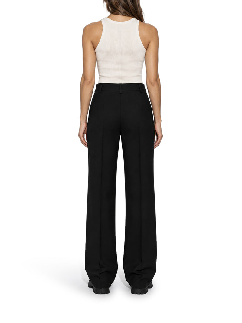 WIDE-LEG WOOL TROUSERS WITH A PATCH ON THE BACK