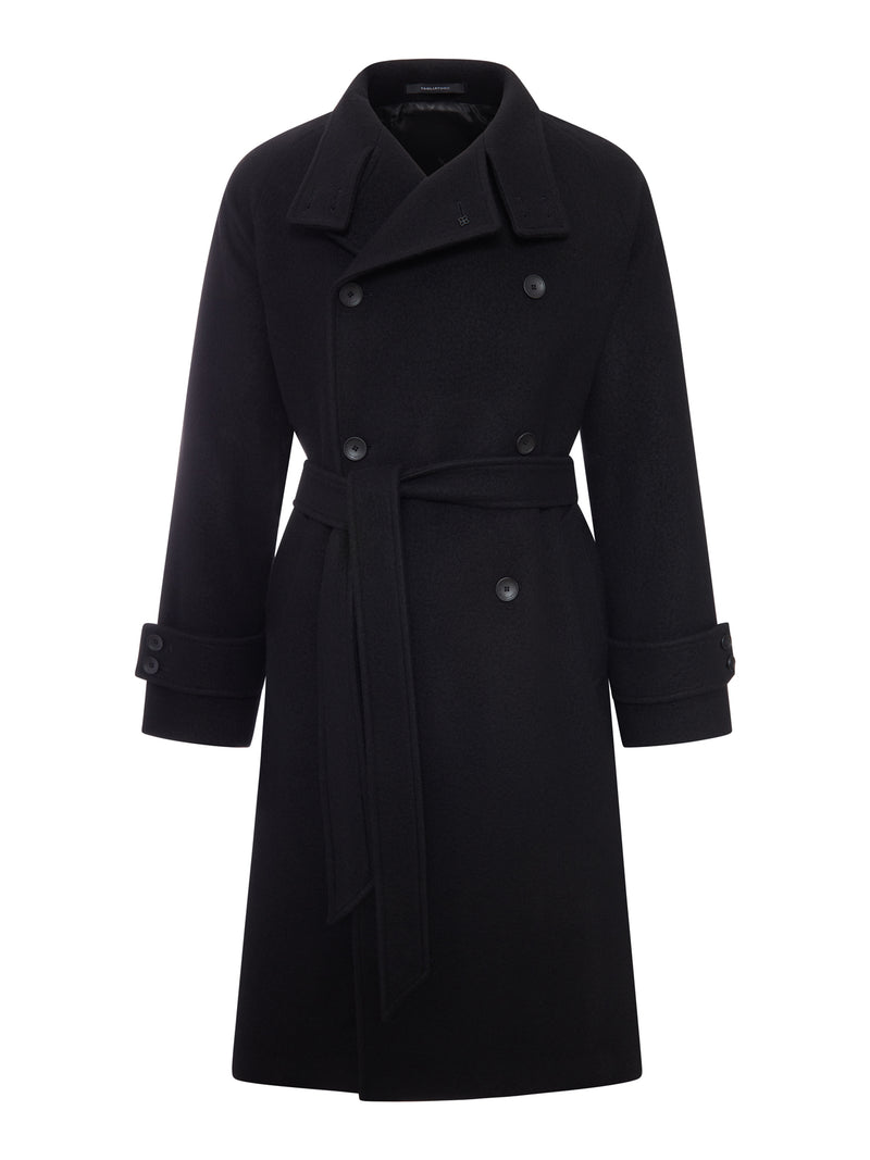 DOUBLE-BREASTED CLOTH COAT WITH BELT