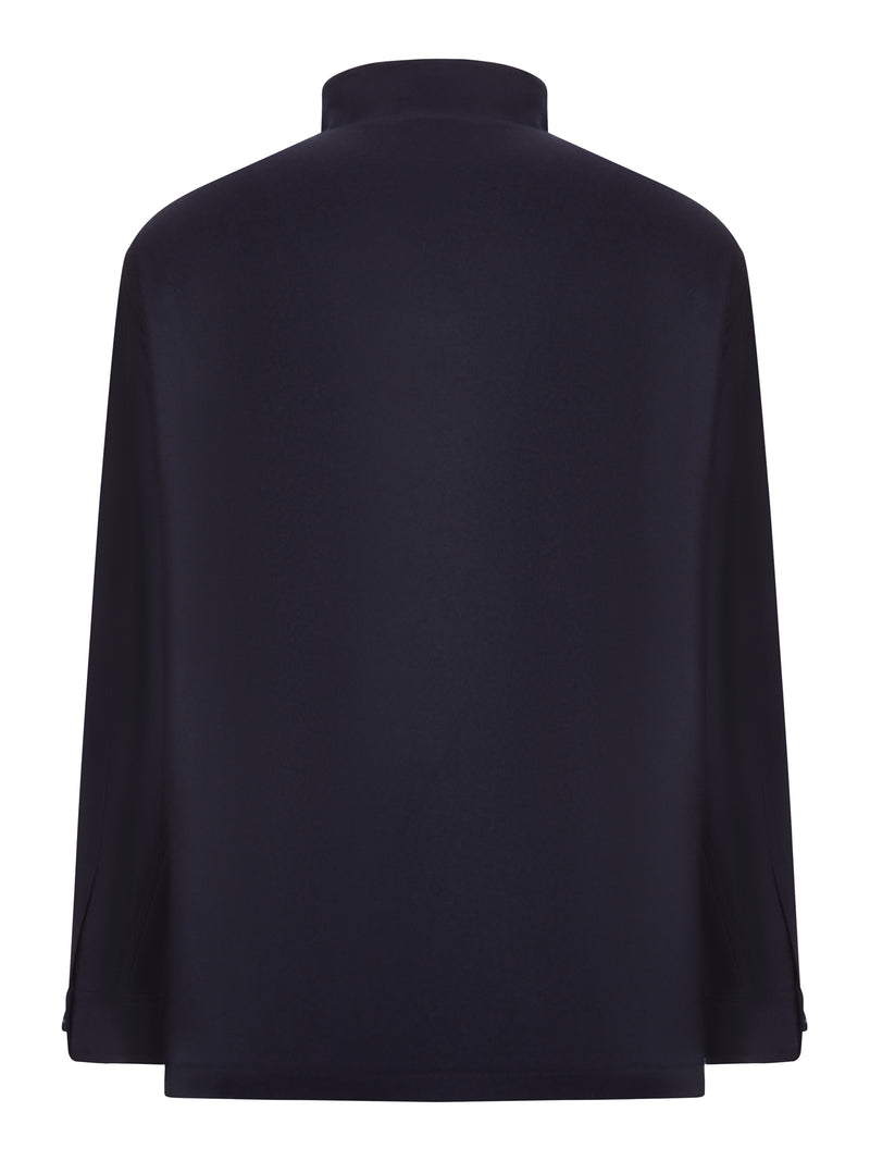 WOOL BLOUSON WITH MANDARIN COLLAR
