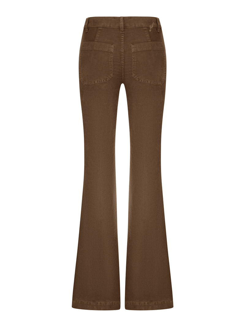 CORDUROY FLARED TROUSERS WITH PATCH POCKETS